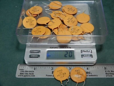 RMC .22uf 80/20 16V 陶瓷圆盘电容器数量 20 NOS 样品 = 0.212uf — 第 1/4 张图片