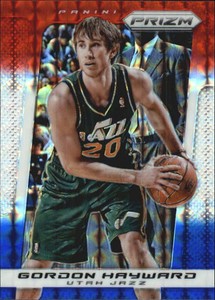 2013-14 Panini Prizm Prizms Red White and Blue Mosaic Card #16 Gordon Hayward