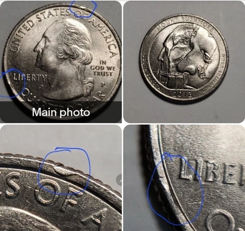 2013 p small cud die error on rim Washington State quarter#53 Cover
