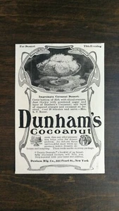 Vintage 1904 Dunham's Cocoanut Original Ad - 721 - Picture 1 of 1