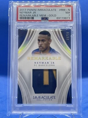 2017 Panini Immaculate Collection Remarkable Materials Neymar Jr Gold /10 - Image 1 of 2