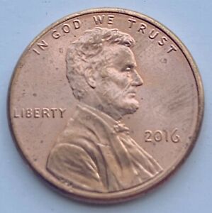 2016 Lincoln Shield Penny Die Break Thin (L) Liberty Circ Coin Wt 2.52g ID A76