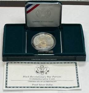 US Mint 1998 Black Revolutionary War Patriots Commemorative Silver Proof Dollar - Picture 1 of 16