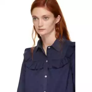 APC Memphis Blue Cotton Shirt Size EU38 - Picture 1 of 6