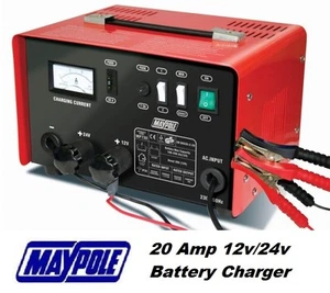 Maypole Heavy Duty Steel 20 Amp 12v/24v Car Van Tractor Battery Charger #MP730 - Picture 1 of 2