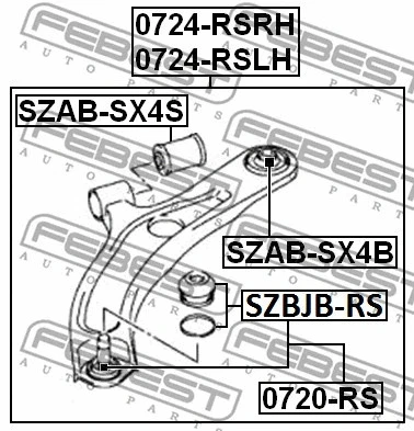 Brazo de control delantero buje trasero FEBEST 2007-2013 SUZUKI SX4B SZAB-SX4B Foto 1 de 2