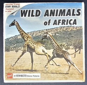 Wild Animals of Africa View Master Packet B618 set 3 bobine e libro stereo completo - Foto 1 di 9