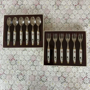 Villeroy & Boch Petit Fleur 12pc Cutlery Set Tea Spoons Cake Forks 15cm with Box - Picture 1 of 5