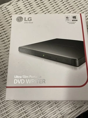 Grabadora y unidad de DVD externa portátil LG ultra delgada - negra GP55EX70 Foto 1 de 4