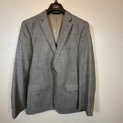 Van Heusen Flex Slim 2 Button Jacket Blazer Mens 44 R Gray Black Striped EUC - Image 1 of 4