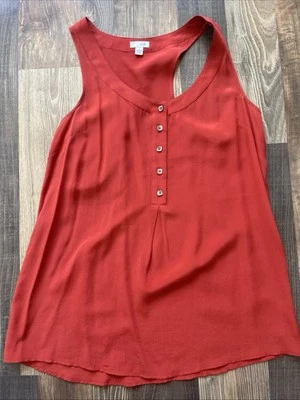 Odille Burnt Orange Silk Tank Top Size 0 Anthropologie*Read - Image 1 of 4