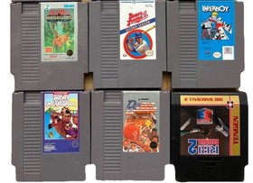 Lot of 6 Nintendo Games NES Paper Boy Double Dribble Mickey RBI Not Tested