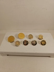 BURBERRY Logo Gold Buttons REPLACEMENT for Jacket Suit Blazer Coat VINTAGE - Picture 1 of 5