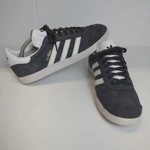 adidas Gazelle Suede Trainers Men’s UK 9 EU 43 1/3 US 9.5 Grey/White Sneakers - Picture 1 of 14
