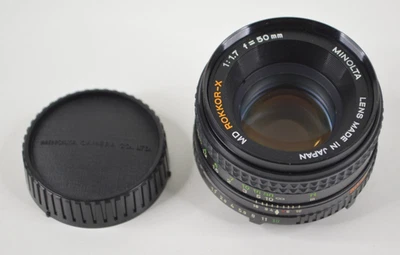 Minolta MC Rokkor-X 50mm F/1.7 Standard Lens SR MD MC Mount w/ Rear Cap NICE! - Image 1 of 4