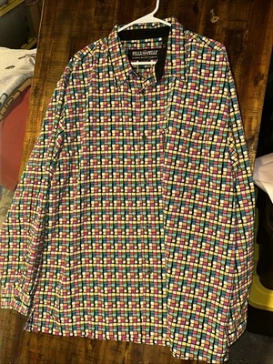 Camisa masculina Pelle Pelle Vintage manga comprida GG multicolorida Marc Buchanan😇💯 - Imagem 1 de 4