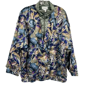 RAFAEL Vintage 90S Track Jacket Colorful Windbreaker Zip Bold Print Womens M - Picture 1 of 12