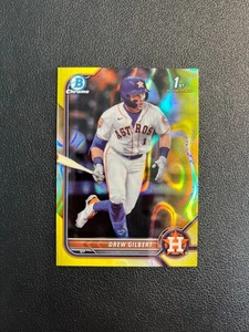 2022 Bowman Draft #BDC-152 Drew Gilbert 1st Yellow Lava Refractor 57/75 BJGK - Picture 1 of 6