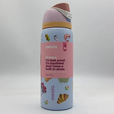 Owala x Urban Outfitters 32oz FreeSip Picnic Prep Macaroon Blue Water Bottle - Image 1 of 4