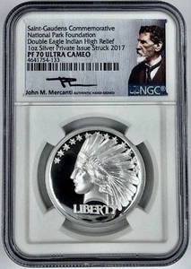 2017 Saint Gaudens Double Eagle Indian High Relief NGC PF70UCAM Mercanti Signed - Picture 1 of 2