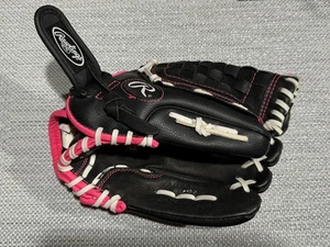 Rawlings 11.5” BEBK5 Black/Pink Baseball Glove left hand - Picture 1 of 7