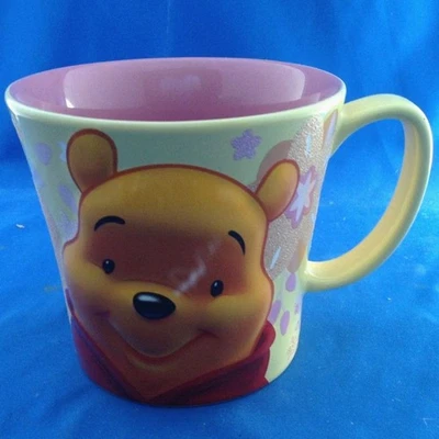 Taza de café Winnie The Pooh 3D flor brillante amarillo rosa 14 oz Disney Store Foto 1 de 4