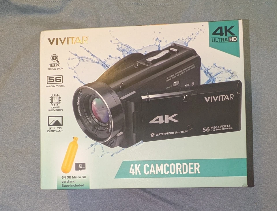 Vivitar DVR4K-BLK 4K HD Digital Video Camera Built in Night Vision 48 MegaPixel