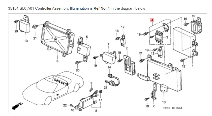 Conjunto de controlador NSX HONDA ACURA GENUINO OEM, iluminación ☆ 35154-SL0-A01 ☆ Foto 1 de 1