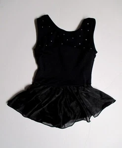 Jacques Moret Black Sleevless Skirt Leotard Child Small Size 6/7 - Picture 1 of 6