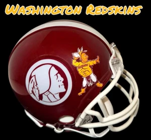 WASHINGTON REDSKINS CUSTOM LOGO FOOTBALL MINI HELMET HTTR - Imagen 1 de 6