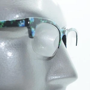 Retro Blue Floral Flower Frame 60's Bottomless Reading Glasses +2.50 Strength - Picture 1 of 4