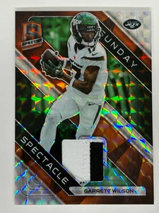 2023 Panini Spectra Sunday Spectacle Prizm Patch Garrett Wilson /10 #SS-GWI Jets - Imagen 1 de 2