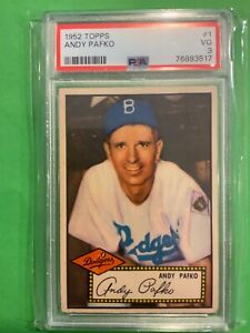 1952 TOPPS #1 ANDY PAFKO DODGERS PSA 3 Centered