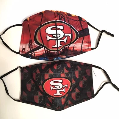 2 Pack SF 49ers Face Mask, adjustable, filter pouch and 2 filters - Image 1 of 4