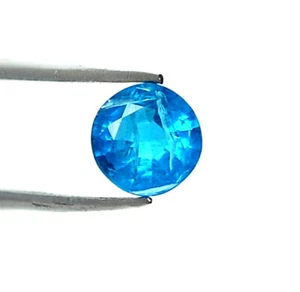 6 mm natürlicher Apatit runder Schnitt 0,78 Kt kalibriert neonblau lose Edelsteine - Bild 1 von 9