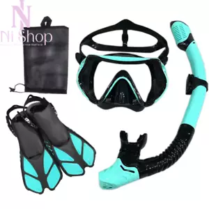 Snorkel Diving Mask And Goggles Diving Swimming Tube Set Snorkeling Gear Adults - Picture 1 of 32