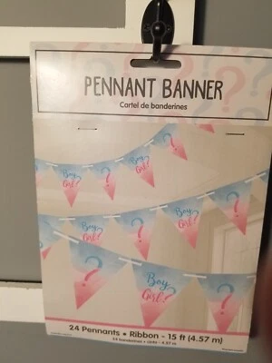  Nuevo es un banner de fiesta de baby shower para niño/niña Foto 1 de 2