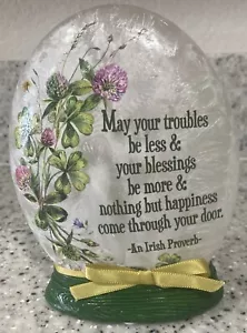 NEW - St. Patricks Day Decor - Irish Proverb - May Your Troubles Be Less - Picture 1 of 6