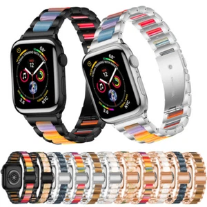 38/40/42/44MM Metal Strap Resin Wrist Watch Band For Apple Watch 8 7 SE 6 5 4 3 - Picture 1 of 28