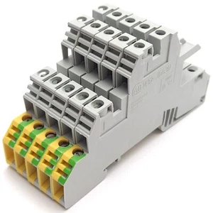 Lote de 5 bloques de terminales Allen Bradley 1492-JDG3N 3 niveles 2 alimentación a través de 1 tierra - Imagen 1 de 4