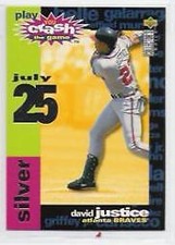 1995 Collector's Choice Crash the Game Baseball Card #CG10B David Justice 7/25