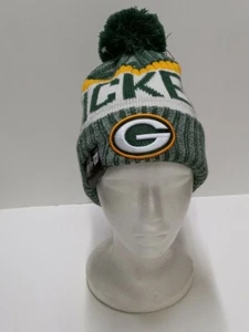 GREEN BAY PACKERS HAT BEANIE KNIT POM NEW ERA NFL GREEN MAN - Picture 1 of 5