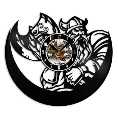 Reloj de Pared Vinilo Vikingo Arte Decoración del Hogar Diseño Mejor Regalo Cumpleaños Vacaciones Foto 1 de 3