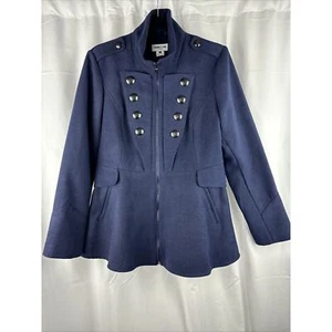 Celebrity Pink Double Breasted Military peacoat jacket coat Navy Blue Size Large - Picture 1 of 11