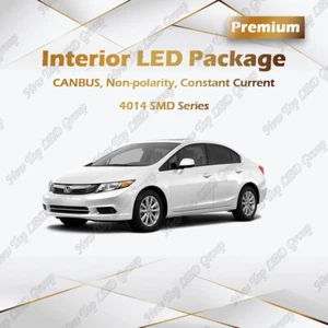 Kit de equipamiento de luces interiores LED blancas para Honda Civic 2006-2012 + luces de etiqueta - Imagen 1 de 12