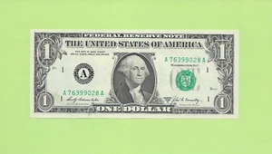 1969B ..UNCIRC $1 A 7639 9028 A .... 1969B $1 A-A NICE NOTE FRN - Picture 1 of 2