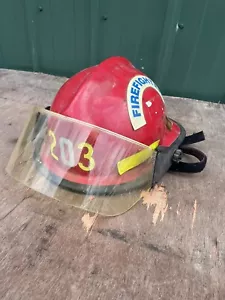 Fire Fighter Helmet Adjustable Firefighter Used Collectible - Picture 1 of 4