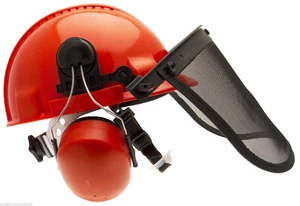 WAR TEC Chainsaw Forestry Protection Helmet Hat & Steel Mesh Visor For All Users - Picture 1 of 4