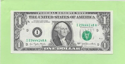 1977 ..UNCIRC $1  I 2344 4148 A  .... 1977  $1  I-A    NICE NOTE        FRN - Image 1 of 2