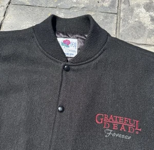 Vintage 90s Grateful Dead Bertha Varsity Jacket Wool Body Leather Sleeves XL COA - Picture 1 of 10